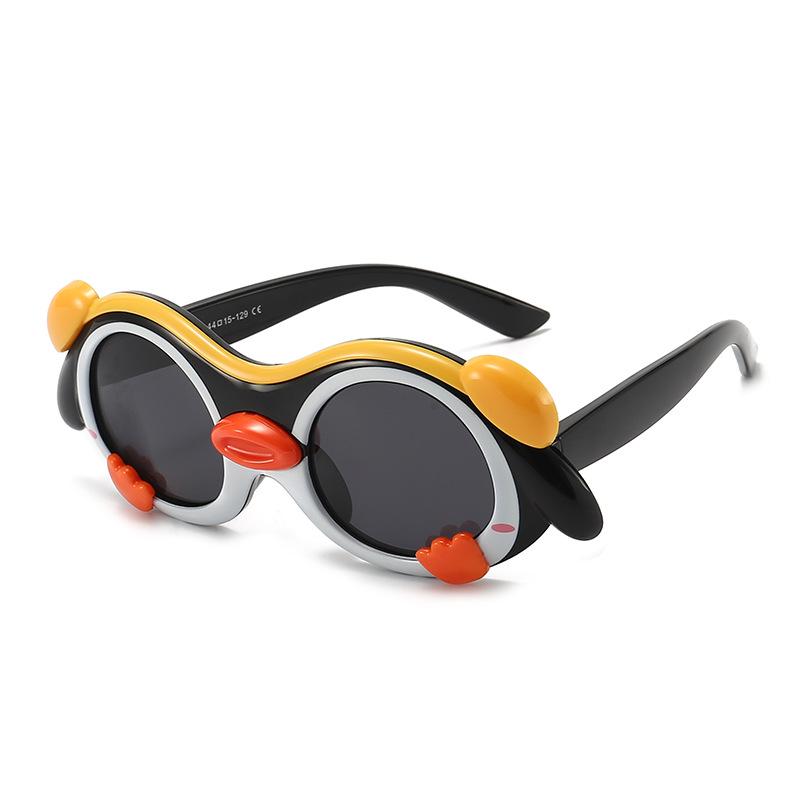 Polarized Cartoon Sunglasses for Kids - Soft Silicone, Childlike Design, Anti-UV Protection for Boys and Girls.