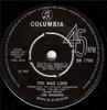 7inch Record SHADOWS - The War Lord  DB7769 Columbia 1965 UK Soundtracks & Musicals Used