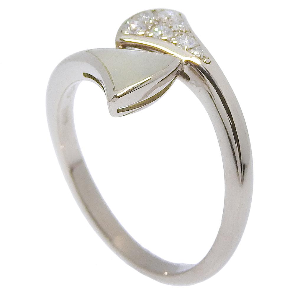 Bvlgari Tiva Dream Ring K18 White gold/diamond/Mother of Pearl #4.9(US Size) 2.9g Women Used
