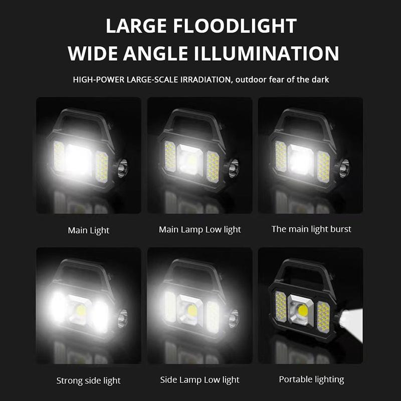 Портативный светодиодный прожектор, супер яркий светодиодный рабочий свет, прожектор на солнечной батарее, USB перезаряжаемый для уличной лампы для кемпинга, светодиодный фонарик