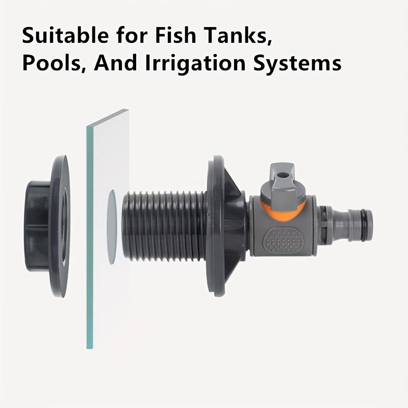 2 шт. ПВХ/IBC Адаптер для бочки для воды, Адаптер для резервуара для воды с клапаном, Комплект соединителей для сбора дождевой воды для быстрой установки, Соединитель с наружной резьбой