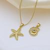 Океанский ветер Дизайн Чувство Личность Краб Раковина Морская звезда Черепаха Кит Медь Позолоченная Подвеска Ожерелье