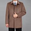 Мужское шерстяное пальто Осенние полушерстяные куртки Шерстяное кашемировое пальто Мужское полупальто Зимнее шерстяное пальто с отложным воротником