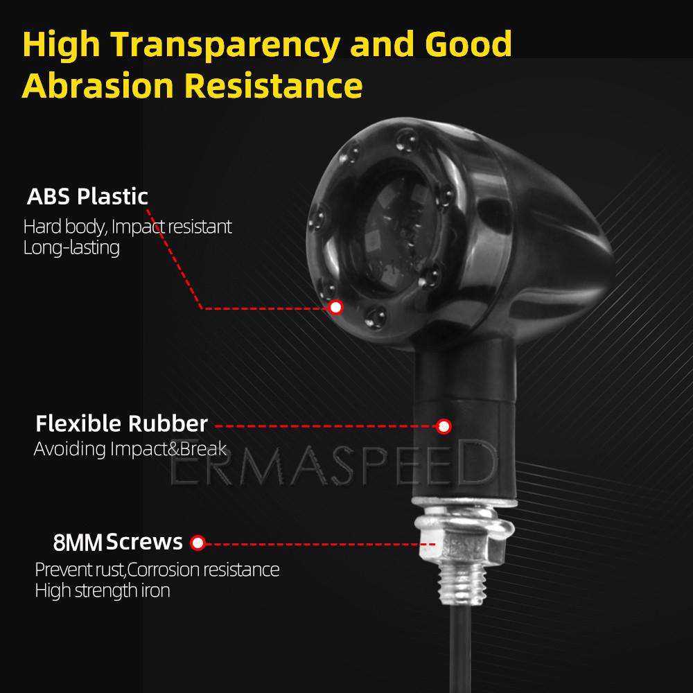 2/4 шт. универсальные 8 мм мотоциклетные светодиодные указатели поворота стоп-сигналы пуля янтарно-красные индикаторы для мотоцикла скутер спереди и сзади