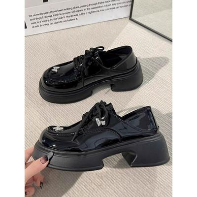 Новые маленькие кожаные туфли с бантиком для женщин, милые туфли для увеличения роста, одинарные туфли