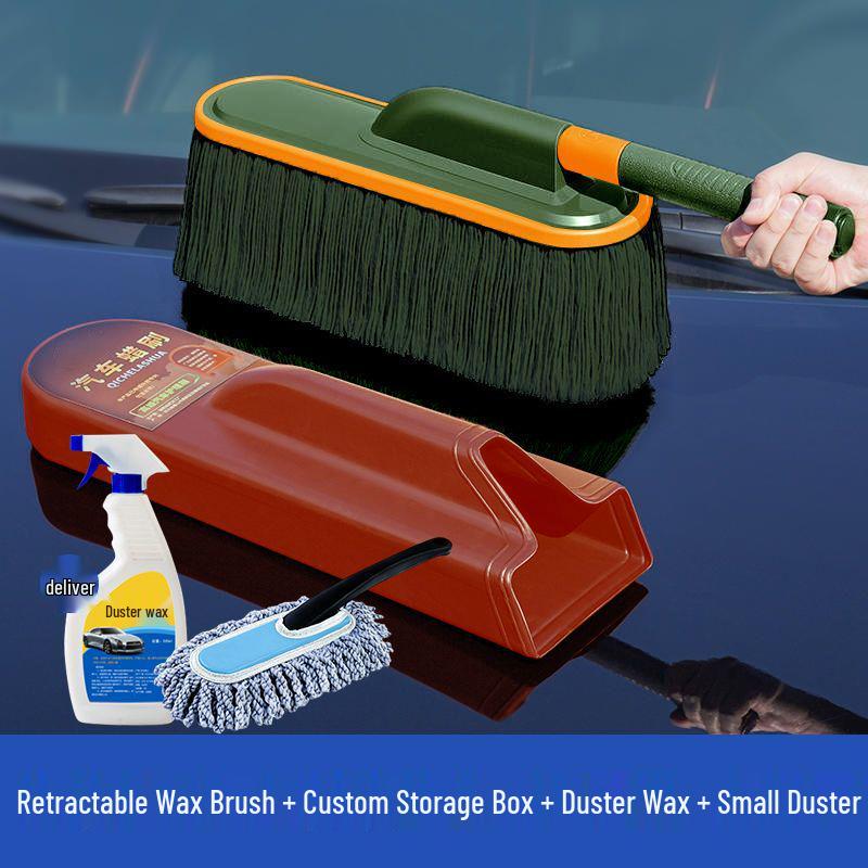 Щетка для очистки автомобиля от пыли и снега с выдвижной ручкой