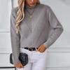 Autumn Winter Vintage Loose Long Sleeve Top Solid Color Cardigan Knitwear Stand Collar Sweater