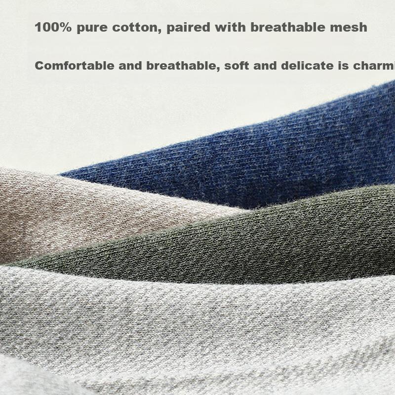 LangSha Men's Short Socks, Mesh Breathable, Summer Pure Cotton Boat Socks, Antibacterial Sweat-Absorbing Thin Full Cotton Low-Cut Socks, Style One