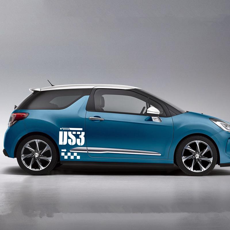 Car Body Decor Sticker For Citroen DS3 Emblem Racing Sport Lattice Graphics Vinyl Decals Auto Door Exterior Accessories