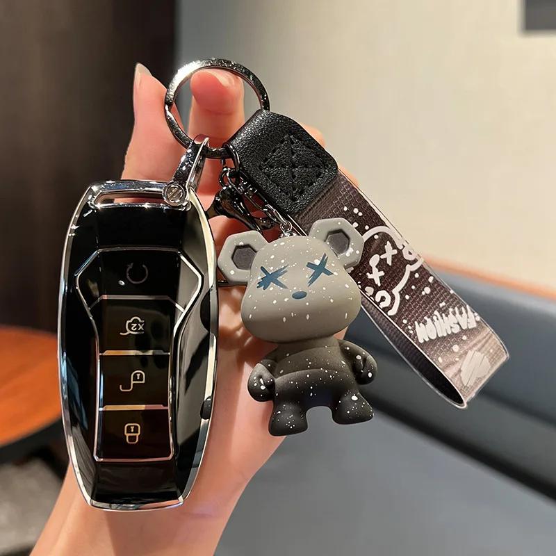 Чехол для автомобильного ключа с полным покрытием и защитой для BYD Tang EV600 Han EV Yuan ATTO 3 Song PLUS Pro MAX DMI Qin Автомобильные аксессуары