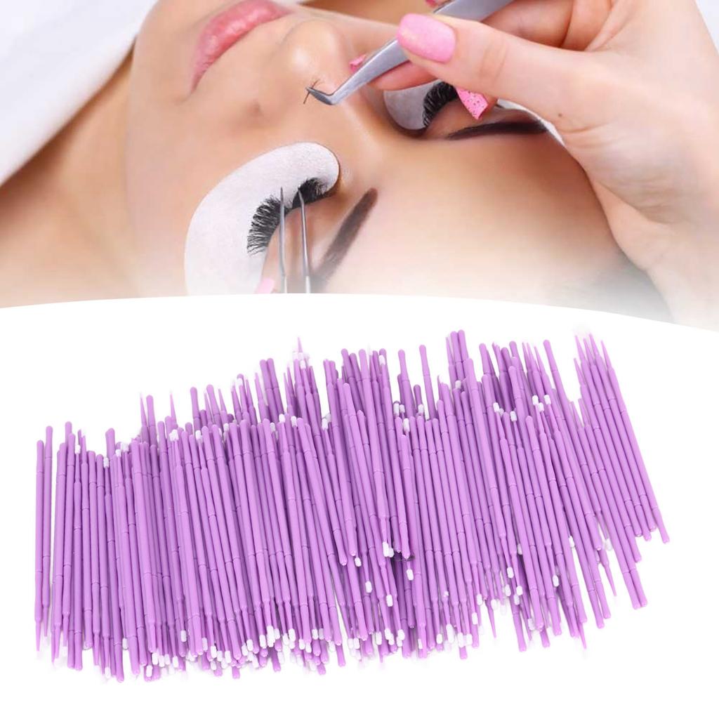 200 шт. тампоны для наращивания ресниц ватные палочки микро аппликаторы кисточки для макияжа фиолетовые
