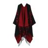 Versatile Travel Shawl, Cold-Proof And Warm In Spring And Autumn, With Thickened Fringed Split Cloak
