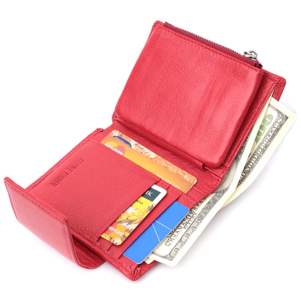 Women's Vertical Wallet Made of Genuine Leather ST Leather 22704 Red