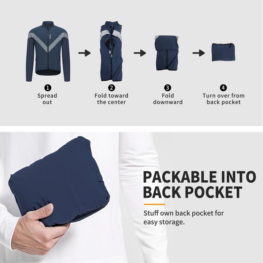 Wosawe Унисекс Дорожный Горный Городской Велоспорт Микроэластичный Дышащий Ветрозащитный Карманный Топ Куртка