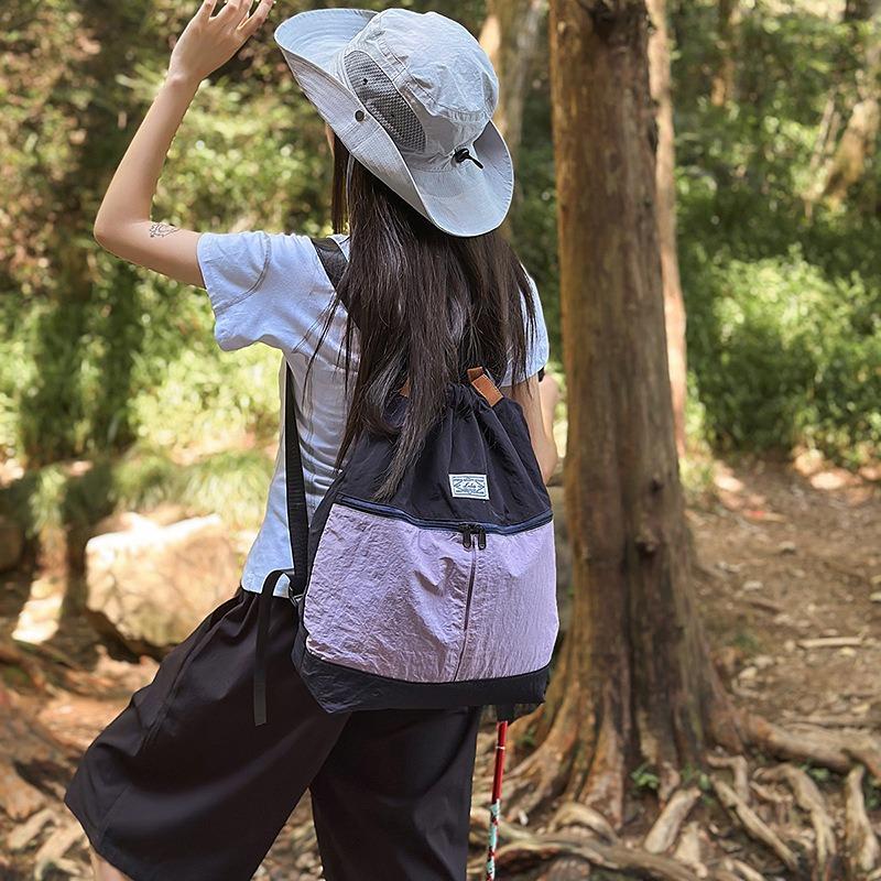 Повседневный рюкзак-мешок на шнурке, контрастного цвета, универсальная школьная сумка, большой вместимости, для активного отдыха, альпинизма, спорта, путешествий