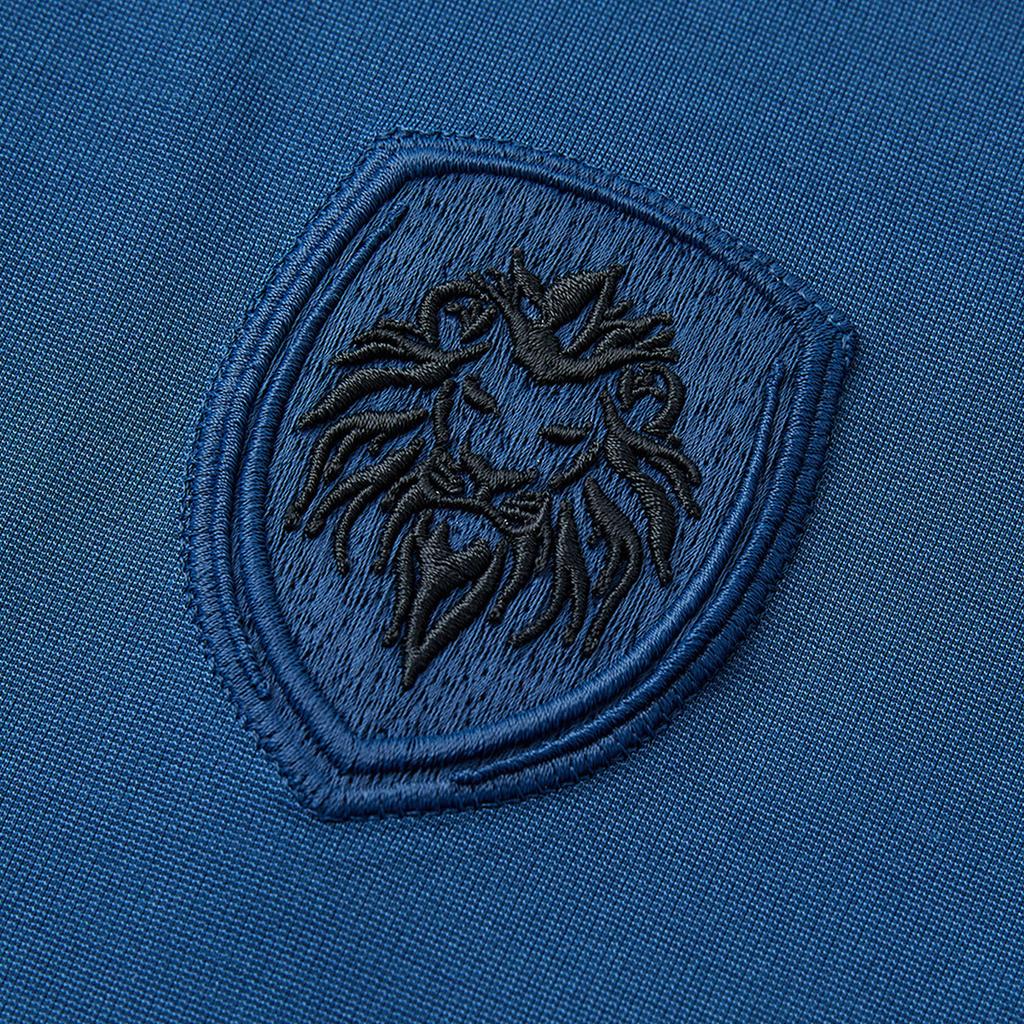 Embroidered badge collar contrasting color - Spring/Summer fashion versatile men's lapel short sleeved polo shirt