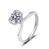 S925 Sterling Silver Jewelry Mossan Stone Love Ring D Color 1 Carat Mossan Diamond Plated Platinum Tide Model