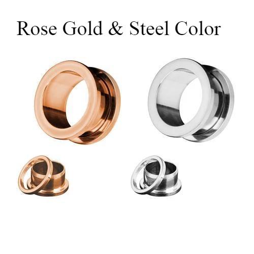 4 шт. Комбинированные разноцветные стальные плаги для пирсинга ушей, размер 8g (3mm) - 1" (25мм) Тоннель для уха, экспандер, на резьбе