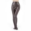 Womens Metallic Fake Two-Piece Tights High Waist Yoga Fitness Leggings