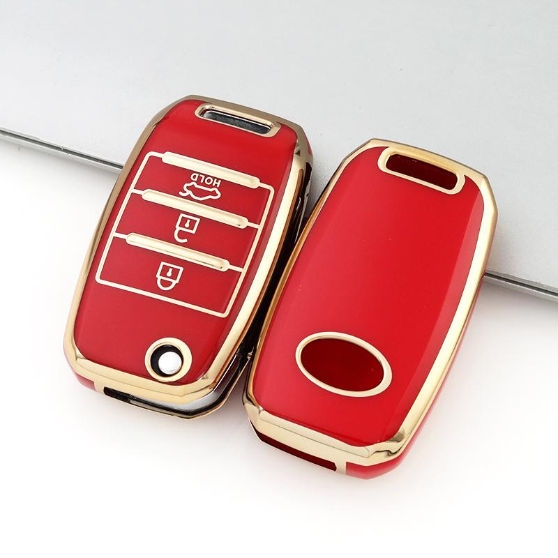 3 кнопки дистанционного держателя брелока для KIA Sid Rio Soul Sportage Ceed Sorento Cerato K2 K3 K4 K5 мягкий TPU складной чехол для автомобильного ключа