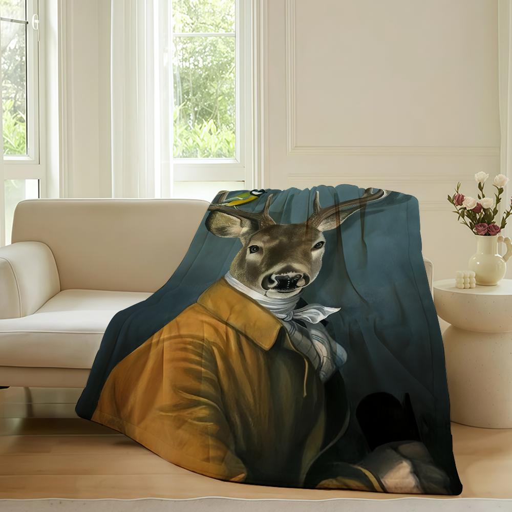 Cute Animal Sheep Dog Blanket Warm Soft Suitable For Bedroom Sofa Bed Living Room Office Travel Camping Gifts