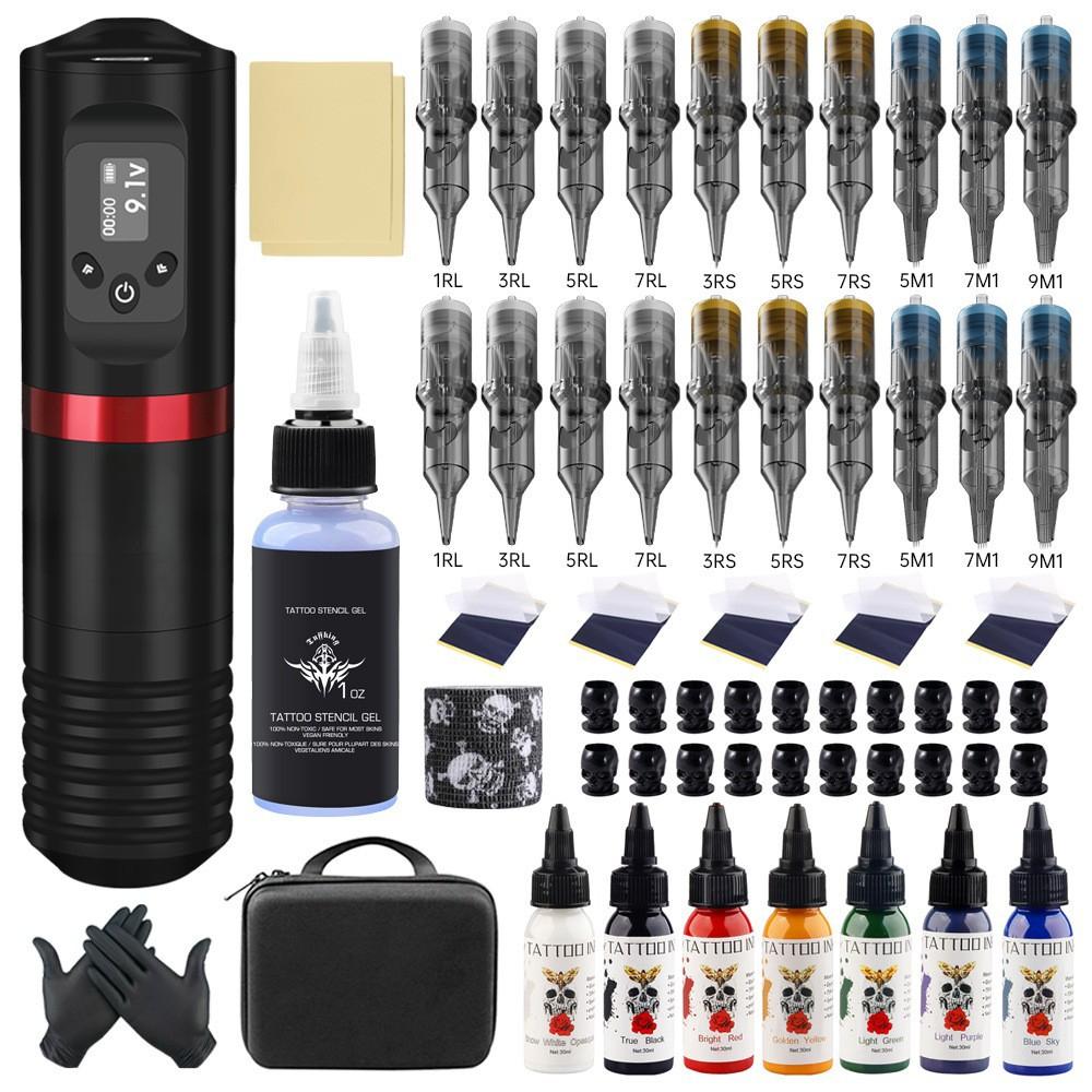 Набор машинок для татуировки Беспроводная ручка для татуировки с высоким разрешением Дисплей 1800 мАч Длительный срок службы батареи Инструмент для татуировки