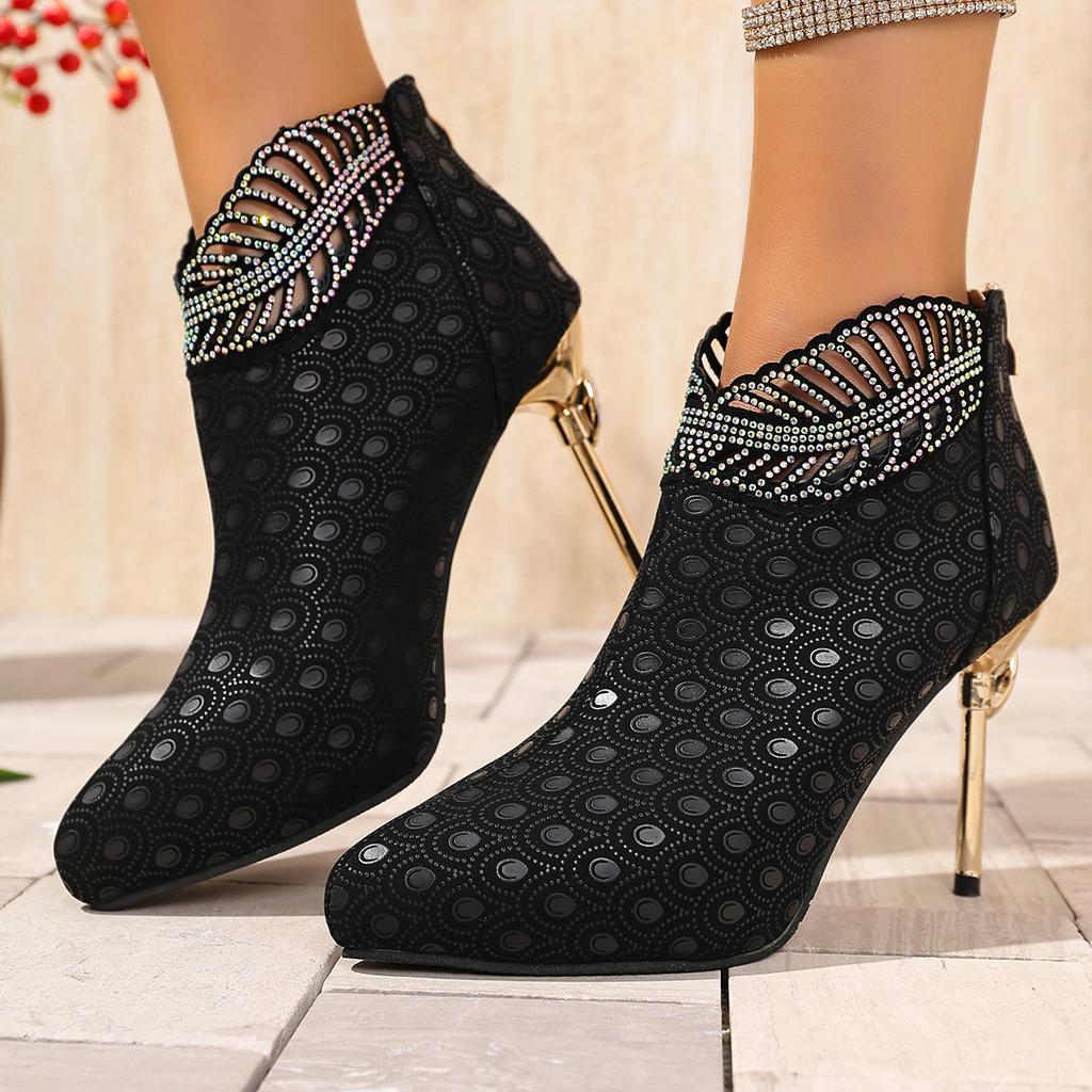 Модные женские туфли-лодочки Новые ботильоны из тисненой кожи Женские туфли на низком каблуке для вечеринки Уличная роскошная обувь на высоком каблуке Женская Zapatos De Mujer