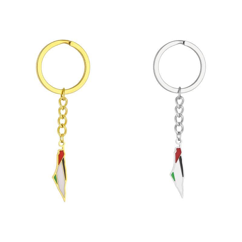 Газа Палестина Израиль Флаг Брелок Нержавеющая Сталь Автомобильная Сумка Подвеска Цепочка