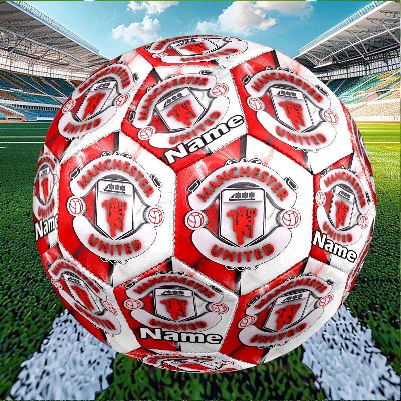 Custom Name Personalized Manchester Football F.C-A Print Size 5 Soccer Ball Training & Match Football, for Team, Kicking, Gift for Football Enthusiast
