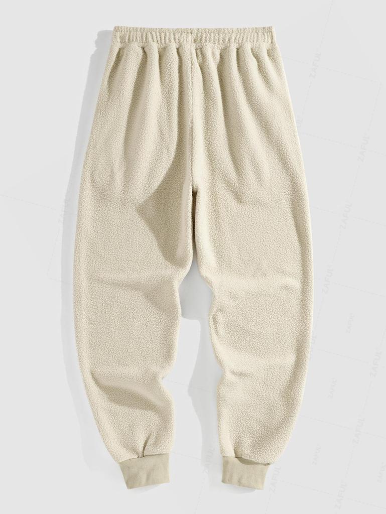 ZAFUL Комплект из толстовки с капюшоном из пушистого флиса с карманом-кенгуру и брюк-джоггеров на шнурке