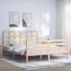 VidaXL Bed Frame with Headboard 160x200 Cm Solid Wood 3193996