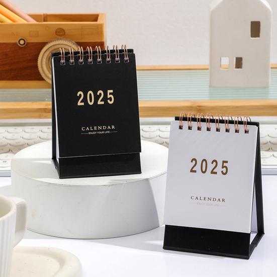 2025 Desk Calendar Annual Planner Standing Flip Calendar with Coil To-Do List Schedule Organizer Home Office School Supplies