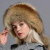 Зимняя шапка из натурального меха Женская лиса 5 помпонов Пушистый мех Элегантная Модная Стильная Скромная Теплая Шапка-бини Объемная шапка