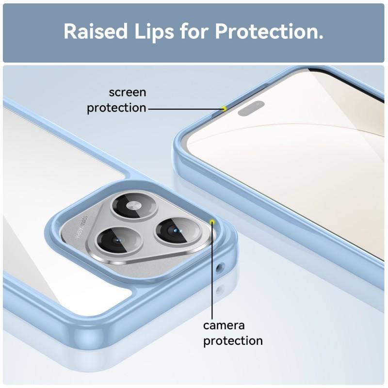 For Honor 400 Lite 5G Phone Case WANLONFENG XC Series TPU Acrylic Cover with Tempered Glass (Big Lens Hole)