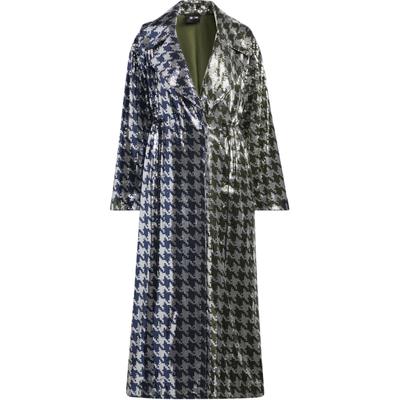 Originals X Ivy Park Длинное пальто с пайетками и узорами «гусиные лапки» Женское пальто синее HC5954