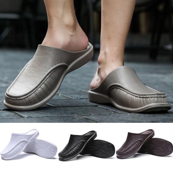 Eva Slippers Men Light Weight Toe Closed Slided Solid Color Leisure Slippers Water Shoes