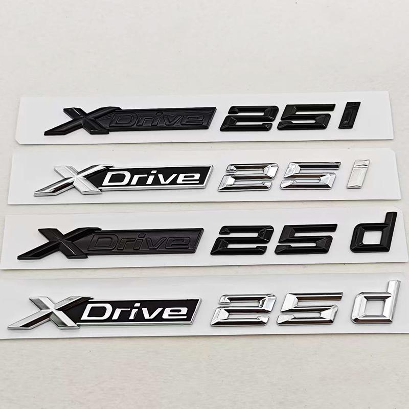 3D ABS Chrome Black Car Styling Logo XDrive 25i 25d Badge Rear Trunk Emblem Side Door Sticker for BMW Auto Accessories yo2