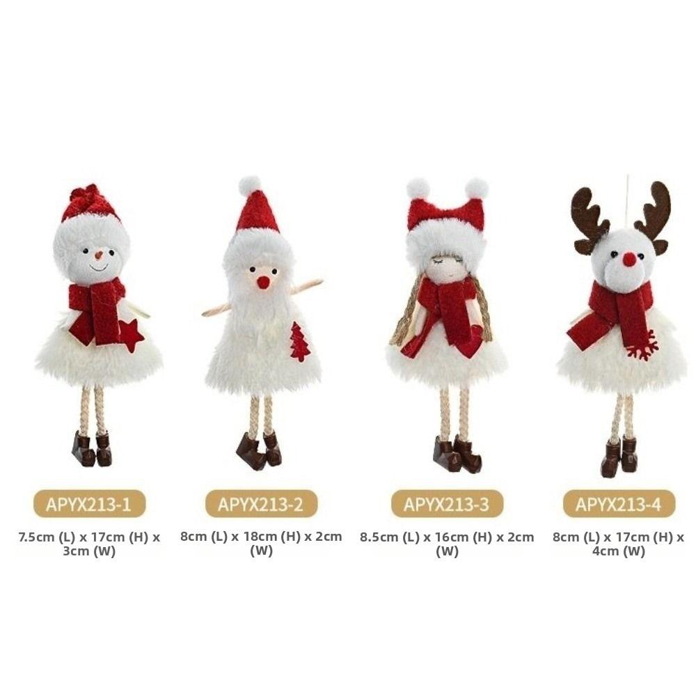 Angel Doll Hanging Plush Ornament Snowman Pattern Christmas Hanging Doll Christmas Tree Decor