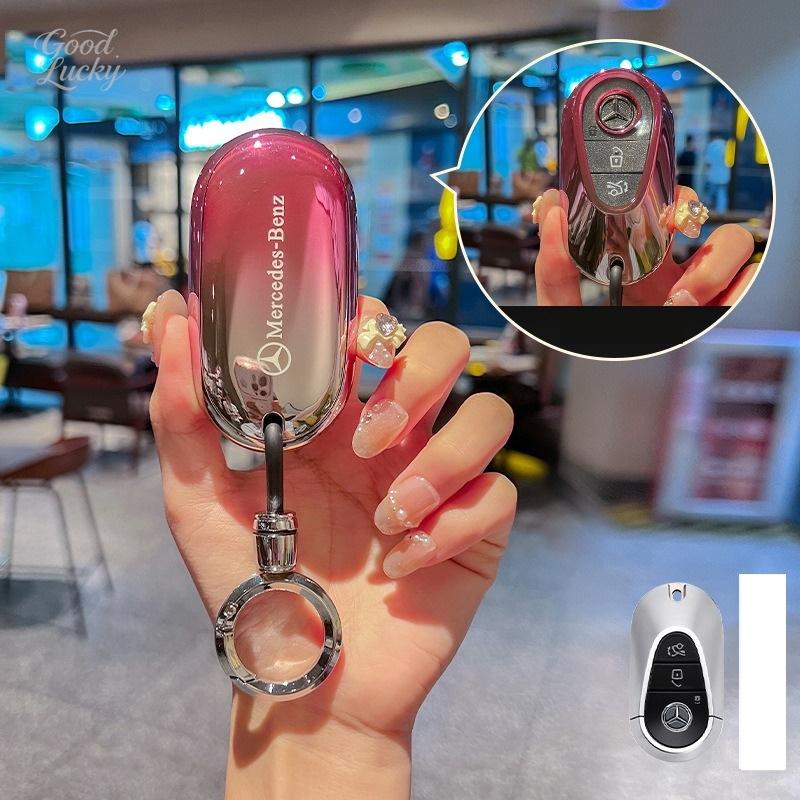 CQR1 Fashion TPU Car Remote Key Case Cover Keychain For Mercedes Benz A C E S G Class GLC CLE CLA GLB GLS W177 W205 W213 W222 X167AMG