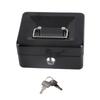 6in Mini Portable Cash Box Lockable Security Money Safe Box with Key Lock Home Office UseBlack