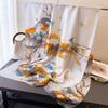 Ink and Wash Floral Printing Simulation Silky Brocade Fashion Sunscreen Floral Silk Scarf Long Scarf Shawl Versatile Headscarf Scarf