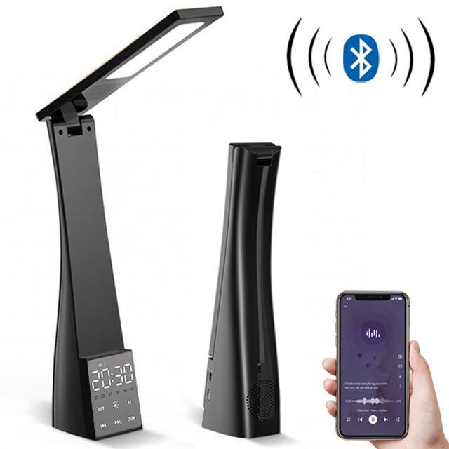 Многофункциональная настольная лампа с Bluetooth-динамиком, будильником, складной настольной лампой, светильником для чтения