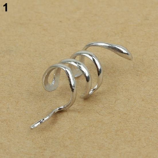 Women Lady Unique Mini Snake Shape Ear Cuff Clip Punk Earring