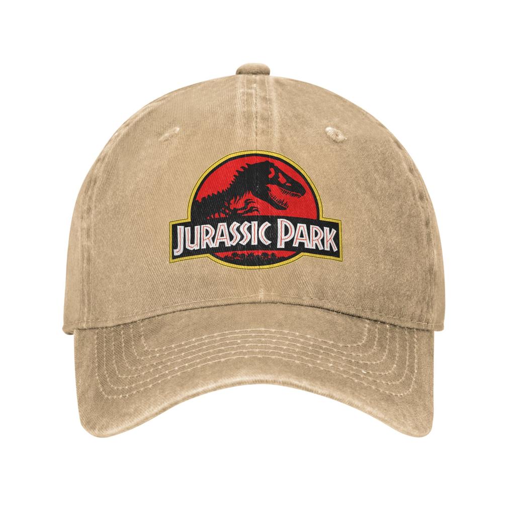Vintage Jurassic Park Dinosaur Baseball Caps Unisex Distressed Cotton Headwear Outdoor Activities Adjustable Hats Cap