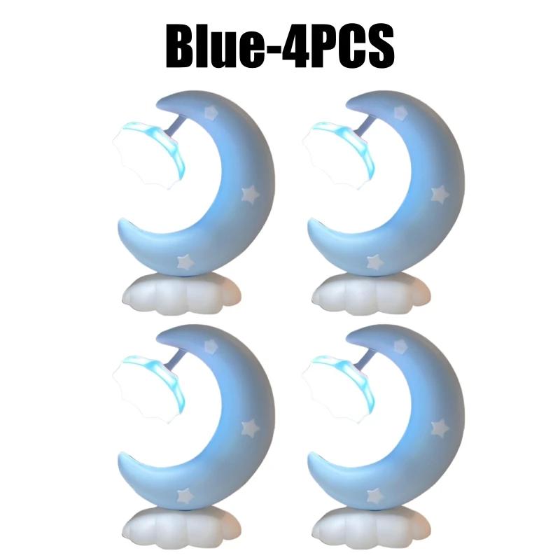 Милый светодиодный ночник в виде луны, перезаряжаемая от USB прикроватная лампа для спальни, настольная лампа для украшения, детский рождественский подарок