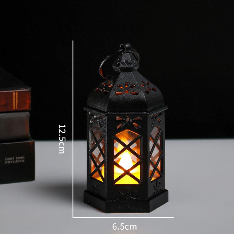 Non-Toxic Retro Desktop Lamp Atmosphere Decoration Dollhouse Toy Hexagonal Wind Lamp Candle Lamp Led Wind Lamps Portable Small Horse Lamps