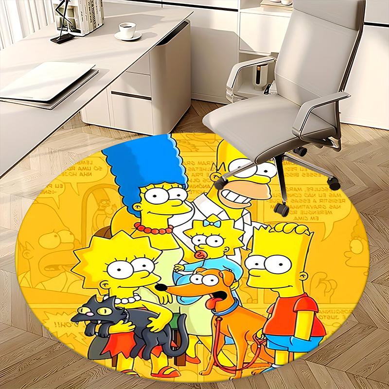 Simpsons Family, Chair mat Round Rug Office carpet, Non slip, Suitable for Living Rooms, Bedrooms,Decor1205780a