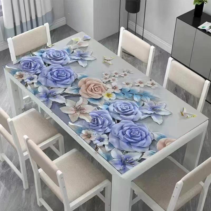Кожа ПВХ кофейный столик обеденный стол скатерть водонепроницаемая маслостойкая защита от ожогов грязеотталкивающая и не требующая стирки современный простой милый пасторальный стиль