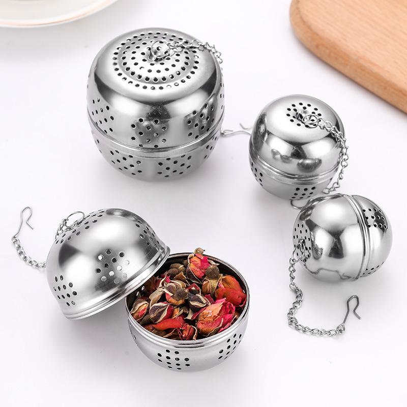 1PC Seasoning Ball Ball Shape Stainless Steel Tea Infuser SpiceBall With Rope Chain