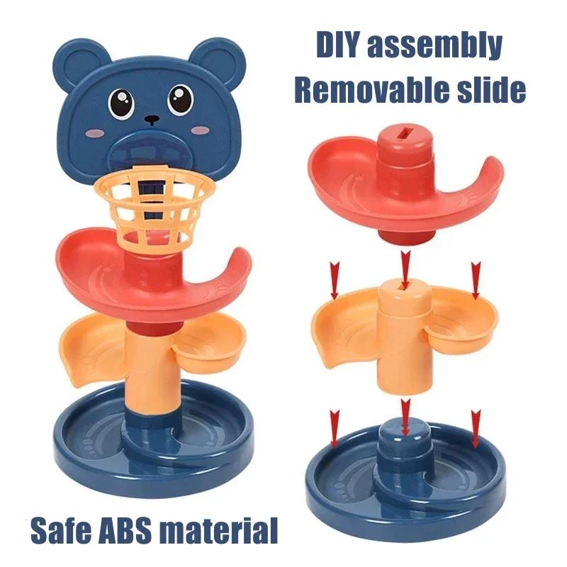 Детская вращающаяся 3/5/7-этажная башня с треком, Монтессори, башня с перекатывающимися шариками, игрушка для раннего развития, интерактивная игрушка, подарок